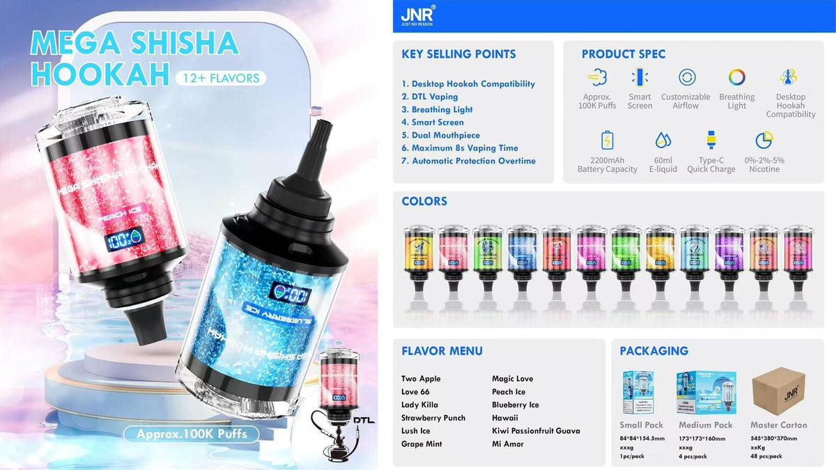 JNR Mega Shisha Hookah 100k Disposable Vape | 86.99 Just JNR Mega Shisha Hookah 100k Disposable Vape | 86.99 Just